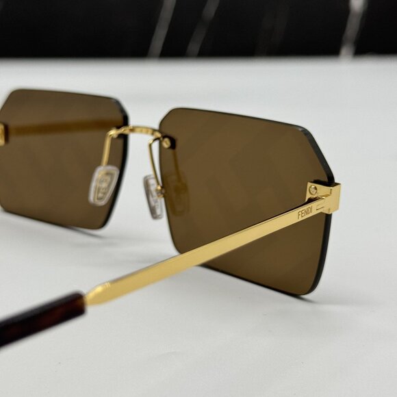 NEW FENDI GOLD BROWN UNISEX SUNGLASSES FENDI FE40043U 33G